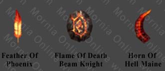 Third Quest Items , feather of phoenix , flame of dead bean knight , horn of hellmaine